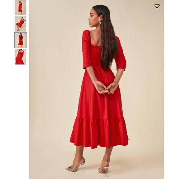 Reformation Cyprus Dress - Cherry - Picture 3 of 7